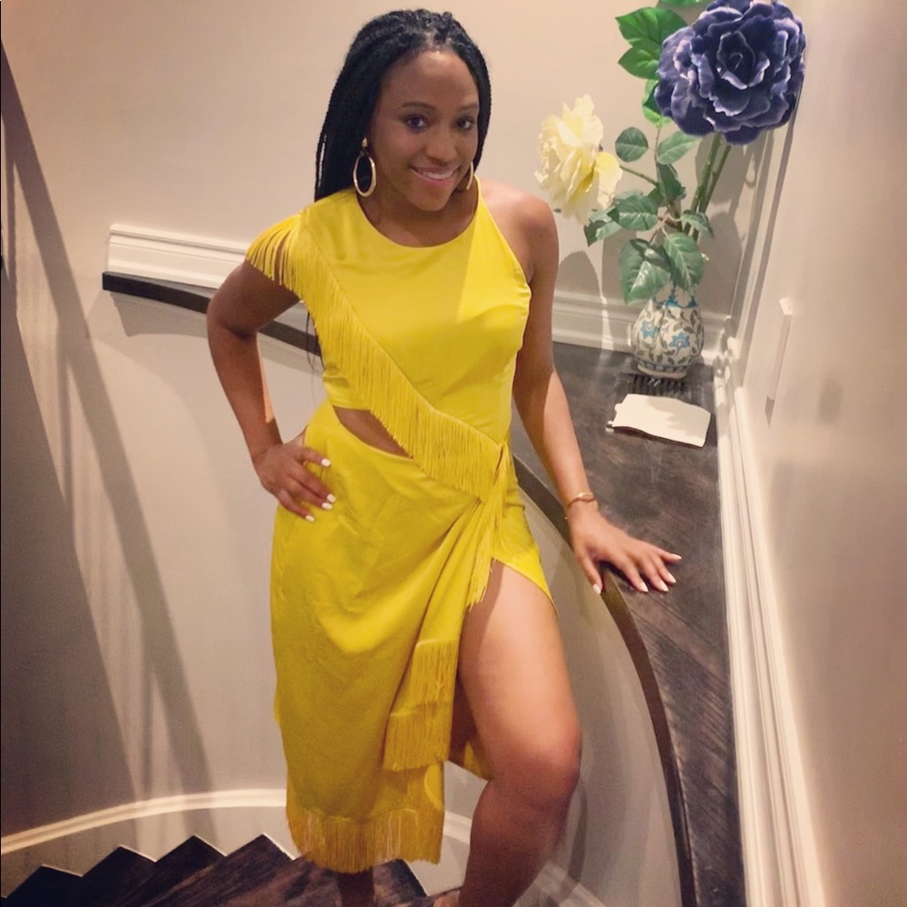 Yellow fringe dress